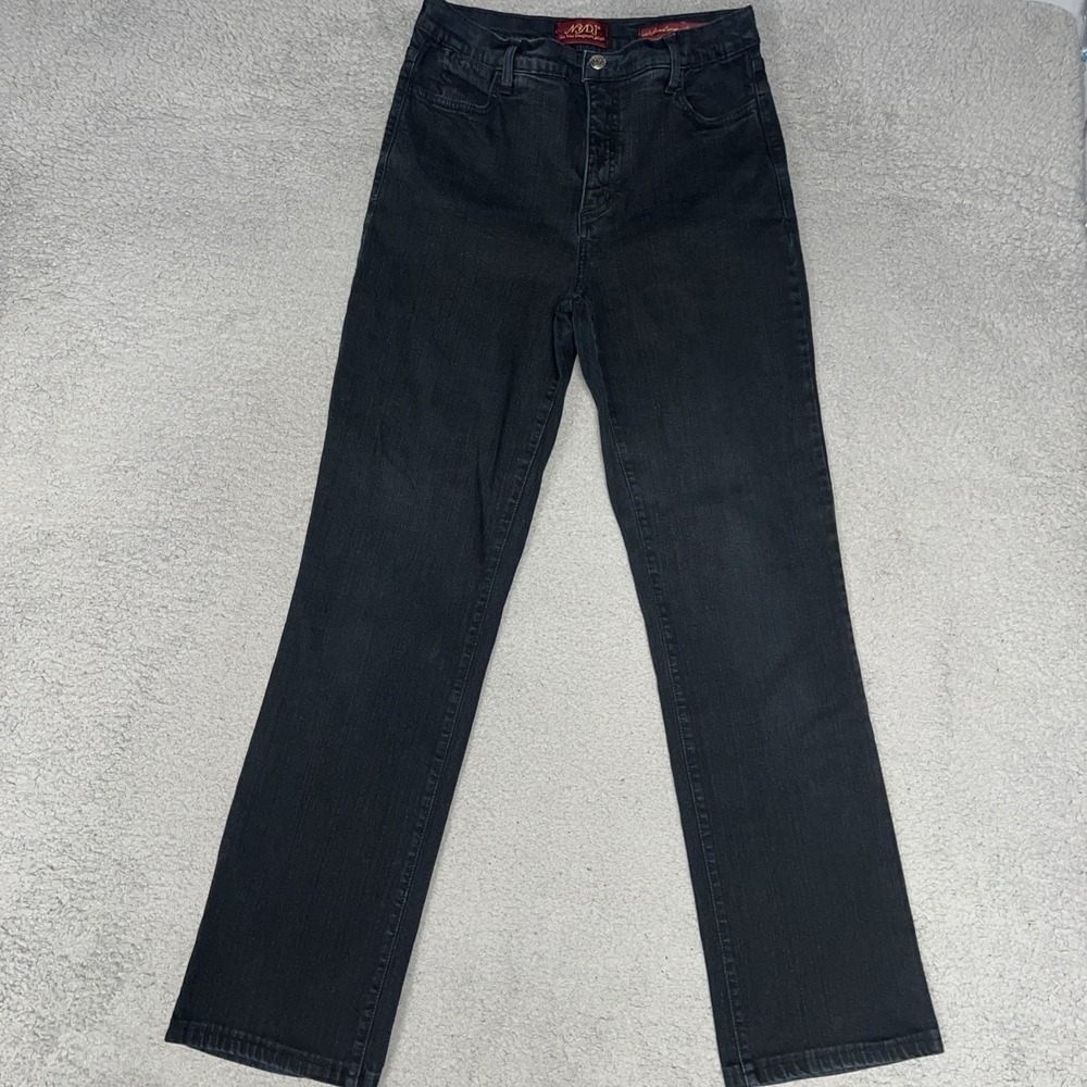 NYDJ Jeans Women Sz 6 28x30 Charcoal Gray Denim Slim Fit Bootcut High Rise Pants